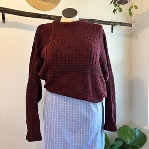 Vintage Colours by Alexander Julian 100% Cotton USA Made Red Sweater Size XL